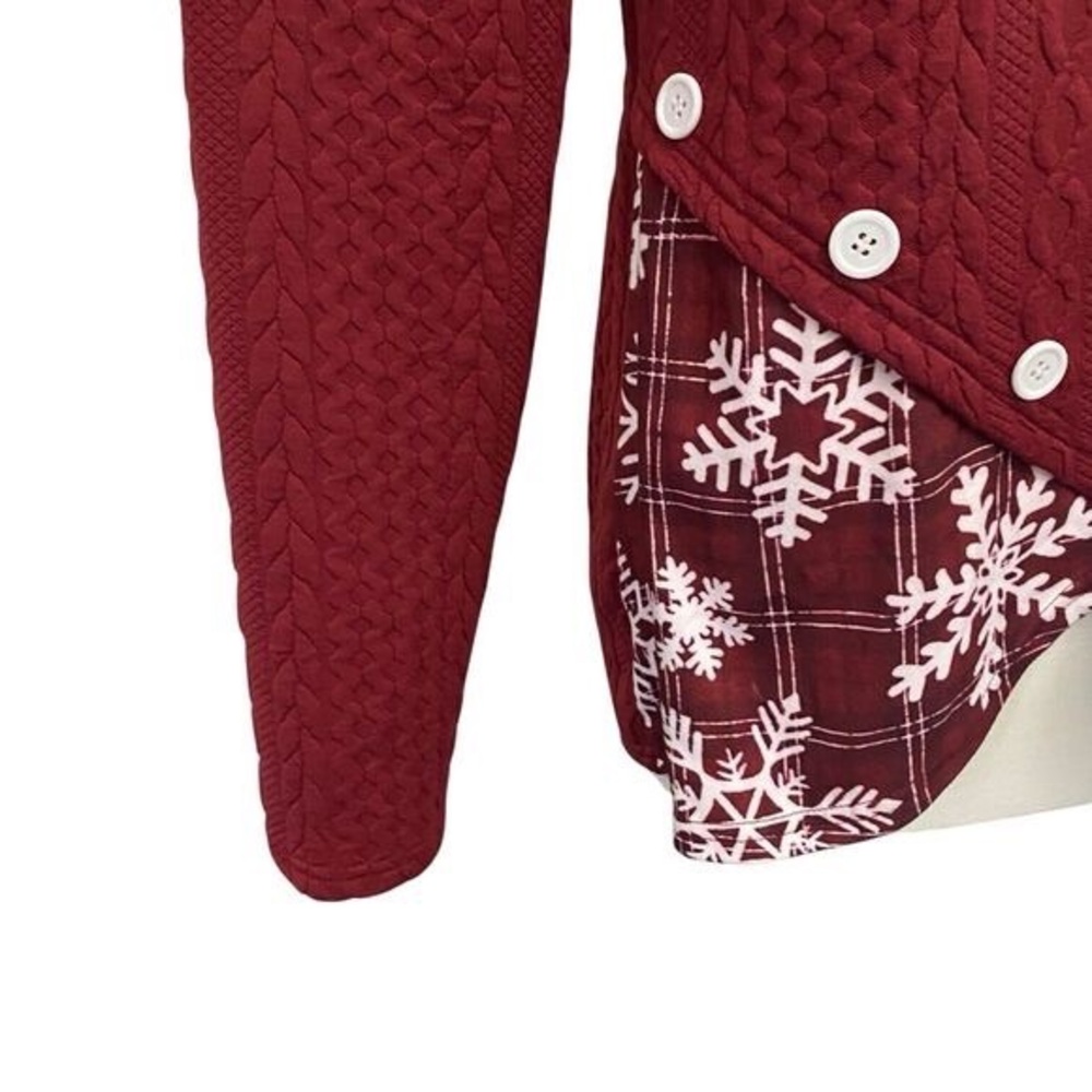 Women's Red Snowflake Sweater